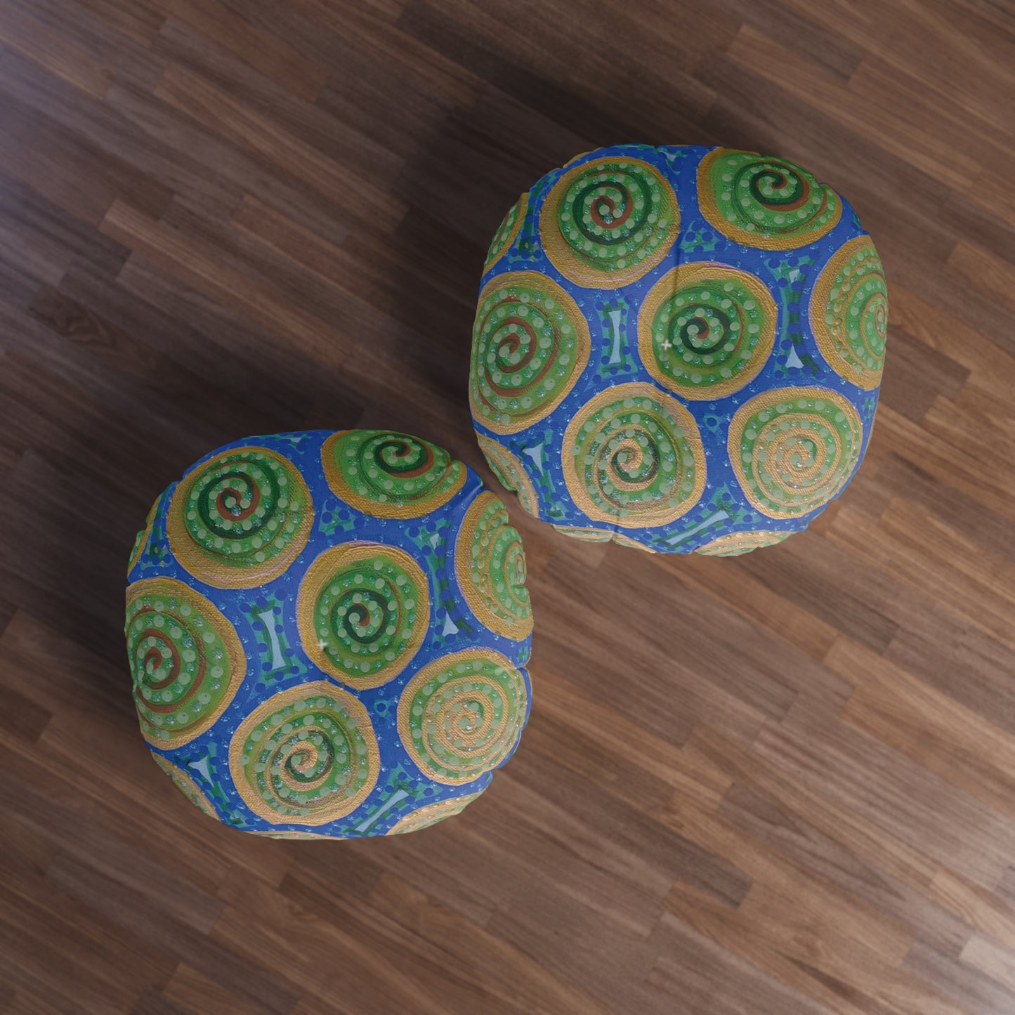 Blue Dot Tufted Floor Pillow, Round